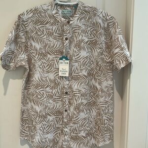 Nwt. Tenth & Ocean White and Tan Linen Shirt
